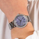 Michael Kors Taryn Mother of Pearl Purple Dial Silver Steel Strap Watch For Women - MK6562 Authentic Buy Shop Now