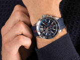 Tommy Hilfiger Nolan Chronograph Blue Dial Blue Rubber Strap Watch for Men - 1791142 Authentic Buy Shop Now
