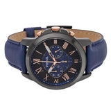 Fossil Grant Chronograph Black Dial Blue Leather Strap Watch for Men - FS5061 Authentic Buy Shop Now