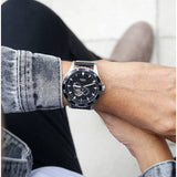 Fossil Crewmaster Sports Automatic Black Dial Black Leather Strap Watch for Men - ME3148 Authentic Buy Shop Now