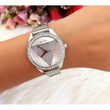 Guess Tri Glitz Quartz Silver Dial Silver Mesh Bracelet Watch For Women - W1142L1 Authentic Buy Shop Now