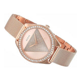 Guess Tri Glitz Quartz Diamonds Rose Gold Dial Rose Gold Mesh Bracelet Watch For Women - W1142L4 Authentic Buy Shop Now