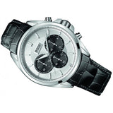 Hugo Boss Driver Chronograph Quartz Silver Dial Black Leather Strap Watch For Men - 1512880 Authentic Buy Shop Now