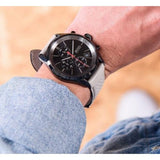 Hugo Boss Grand Prix Chronograph Black Dial Grey Leather Strap Watch for Men - 1513562 Authentic Buy Shop Now