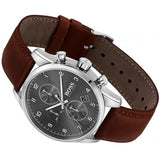 Hugo Boss Skymaster Grey Dial Brown Leather Strap Watch for Men - 1513787 Authentic Buy Shop Now