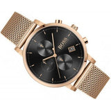 Hugo Boss Integrity Black Dial Gold Mesh Bracelet Watch for Men - 1513808 Authentic Buy Shop Now
