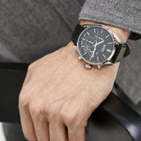 Hugo Boss Champion Black Dial Black Leather Strap Watch for Men - 1513816 Authentic Buy Shop Now