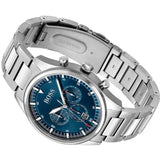 Hugo Boss Pioneer Blue Dial Silver Steel Strap Watch for Men - 1513867 Authentic Buy Shop Now