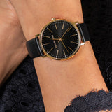 Michael Kors Pyper Black Dial Black Leather Strap Watch For Women - MK2747 Authentic Buy Shop Now