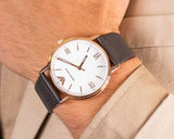 Emporio Armani Dress Quartz White Dial Brown Leather Strap Watch For Men - AR11011 Authentic Buy Shop Now