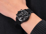 Guess Marina Chronograph Black Dial Black Rubber Strap Watch for Women - W1025L3 Authentic Buy Shop Now