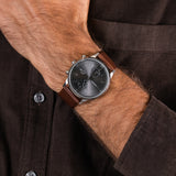 Lacoste Madrid Gray Dial Brown Leather Strap Watch for Men - 2011066 Authentic Buy Shop Now
