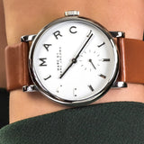Marc Jacobs Baker White Dial Brown Leather Strap Watch for Women - MBM1265 Authentic Buy Shop Now