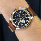 Tommy Hilfiger Sport Multifunction Blue Dial Brown Leather Strap Watch for Men - 1791137 Authentic Buy Shop Now