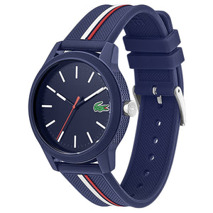 Lacoste 12.12 Blue Dial Two Tone Silicon Strap Watch for Men - 2011070 Authentic Buy Shop Now