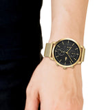 Lacoste Replay Chronograph Black Dial Gold Steel Strap Watch for Men - 2011195 Authentic Buy Shop Now