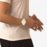 Lacoste 12.12 Beige Dial Beige Silicone Strap Watch for Men - 2011239 Authentic Buy Shop Now