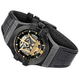 Maserati Potenza Skeleton Limited Edition Black Dial Black Leather Strap Watch For Men - R8821108027 Authentic Buy Shop Now