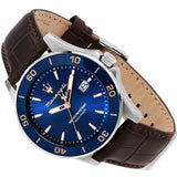 Maserati Competizione Analog Blue Dial Brown Leather Strap Watch for Men - R8851100004 Authentic Buy Shop Now