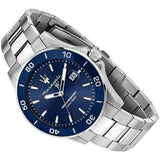 Maserati Competizione Quartz Blue Dial Silver Steel Strap Watch For Men - R8853100036 Authentic Buy Shop Now