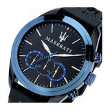 Maserati Traguardo Sports Blue Dial Black Rubber Strap Watch For Men - R8871612006 Authentic Buy Shop Now