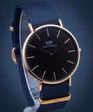 Daniel Wellington Classic Bayswater Black Dial Black NATO Strap Watch For Men - DW00100277