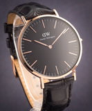 Daniel Wellington Classic Reading Black Dial Black Leather Strap Watch For Men - DW00100129 Authentic Buy Shop Now