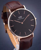 Daniel Wellington Classic Bristol Black Dial Brown Leather Strap Watch for Men - DW00100137 Authentic Buy Shop Now