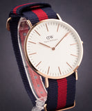 Daniel Wellington Classic Oxford White Dial Two Tone NATO Strap Watch For Men - DW00100001 Authentic Buy Shop Now