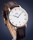Daniel Wellington Dapper York White Dial Brown Leather Strap Watch For Men - DW00100085 Authentic Buy Shop Now