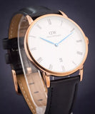 Daniel Wellington Classic Sheffield White Dial Black Leather Strap Watch For Men - DW00100084 Authentic Buy Shop Now