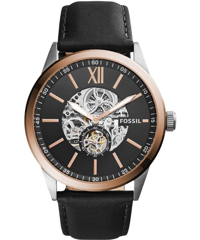 Fossil Flynn Mechanical Black Dial Black Leather Strap Watch for Men - BQ2216 Authentic Buy Shop Now