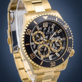 Guess Axle Multifunction Black Dial Gold Steel Strap Watch For Men - GW0488G2 Authentic Buy Shop Now