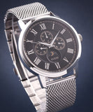 Guess Delancey Black Dial Silver Mesh Bracelet Watch for Men - W0871G1 Authentic Buy Shop Now