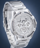Guess King Quartz Silver Dial Silver Steel Strap Watch For Men - GW0497G1 Authentic Buy Shop Now