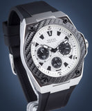 Guess Legacy White Dial Black Rubber Strap Watch For Men - W1049G3 Authentic Buy Shop Now