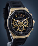 Guess Momentum Black Dial Black Rubber Strap Watch for Men - GW0263G1