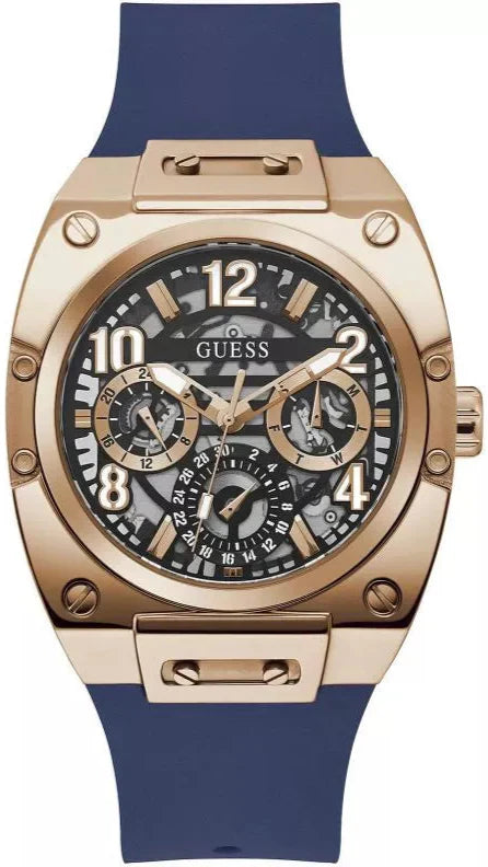 Guess Prodigy Multifunction Navy Blue Dial Blue Silicone Strap Watch For Men - GW0569G3 Authentic Buy Shop Now