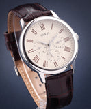 Guess Wafer Quartz White Dial Brown Leather Strap Watch For Men - W70016G2 Authentic Buy Shop Now