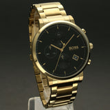 Hugo Boss Integrity Chronograph Grey Dial Gold Steel Strap Watch for Men - 1513781 Authentic Buy Shop Now