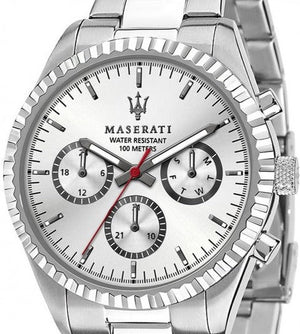 Maserati Competizione Silver Dial Silver Steel Strap Watch For Men - R8853100018 Authentic Buy Shop Now
