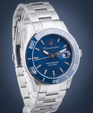 Maserati Competizione Quartz Blue Dial Silver Steel Strap Watch For Men - R8853100036 Authentic Buy Shop Now
