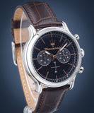 Maserati Epoca Chronograph Blue Dial Brown Leather Strap Watch For Men - R8871618014 Authentic Buy Shop Now