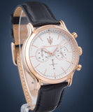 Maserati Epoca Chronograph White Dial Black Leather Strap Watch For Men - R8871618016 Authentic Buy Shop Now
