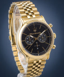 Maserati Epoca Chronograph Black Dial Gold Steel Strap Watch For Men - R8873618023 Authentic Buy Shop Now