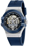Maserati Potenza Automatic Skeleton Dial Blue Rubber Strap Watch For Men - R8821108035 Authentic Buy Shop Now