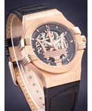 Maserati Potenza Automatic Rose Gold Dial Black Leather Strap Watch For Men - R8821108002 Authentic Buy Shop Now