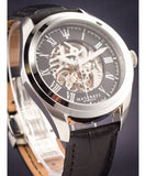 Maserati Traguardo Automatic Black Dial Black Leather Strap Watch For Men - R8871612001 Authentic Buy Shop Now