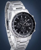 Maserati SFIDA Chronograph Black Dial Silver Steel Strap Watch For Men - R8873640015 Authentic Buy Shop Now