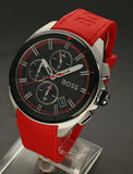 Hugo Boss Volane Black Dial Red Rubber Strap Watch for Men - 1513959 Authentic Buy Shop Now